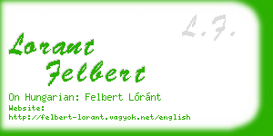lorant felbert business card