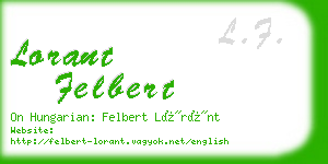 lorant felbert business card